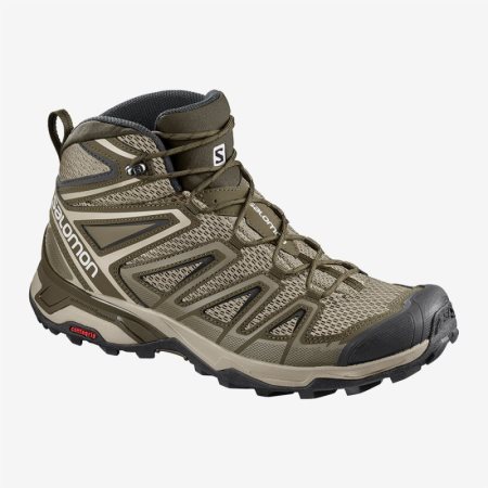 Salomon X ULTRA MID 3 AERO Mens Hiking Boots Olive | Salomon South Africa